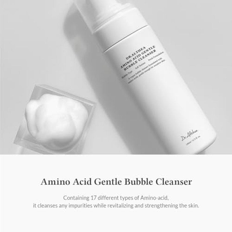 Dr.Althea Amino Acid Gentle Bubble Cleanser | Foam Cleanser | Daily Gentle Face Wash for Sensitive Skin | Vegan Korean Skin Care | 4.73 fl oz