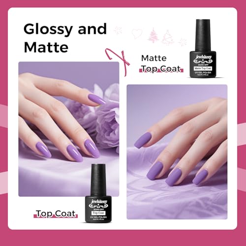 JEWHITENY 28 Colors Poly Nail Gel Kit F04 with Base & Top Coat - DIY Nail Art