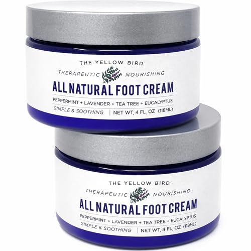 Yellow Bird Foot Cream 2 Pack - Natural Dry & Itchy Feet Repair Balm, 4 Ounce Each
