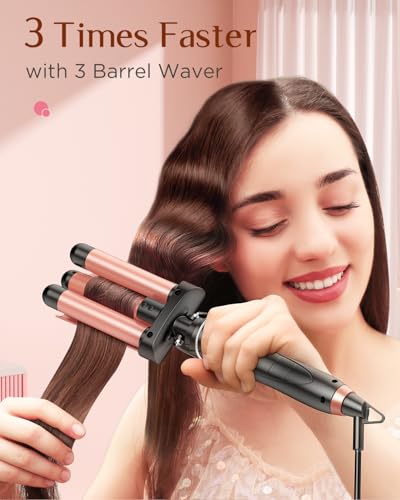 Kinked 5-in-1 Rose Gold Hair Styling Set with Flat Iron and Curling Wands