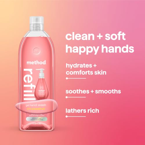 Method Gel Hand Wash Refill Pink Grapefruit 34 fl oz Pack of 4