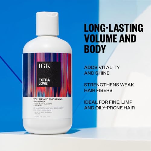 IGK Extra Love Volume & Thickening Shampoo - Regular / Single - 8 Oz