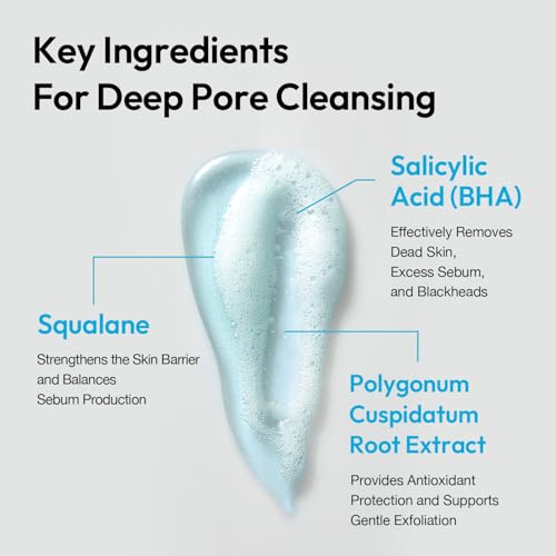 Dual Pore Cleanser, 2-in-1 Oil to Foam Face Wash with Salicylic Acid ? Blackhead Remover & Pore Minimizer ? Korean Skincare for Sebum Control, 200ml (6.76 fl.oz)