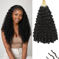 Pre-Looped Burmese Curly Crochet Hair 18 Inch - 8 Packs 120 Strands 1B#