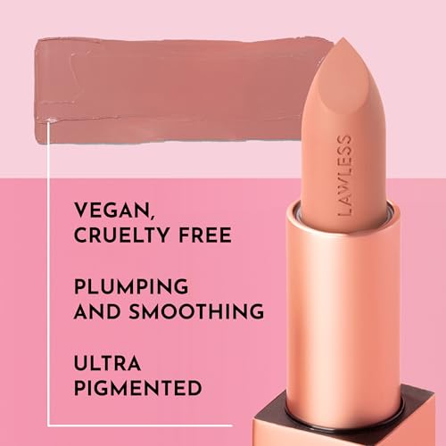 Lawless Forget the Filler Lip-Plumping Satin Lipstick in Fawn - 0.1 oz