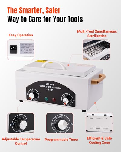 High-Temperature Metal Tool Cleaning Box with Adjustable Timer 1.5L Capacity