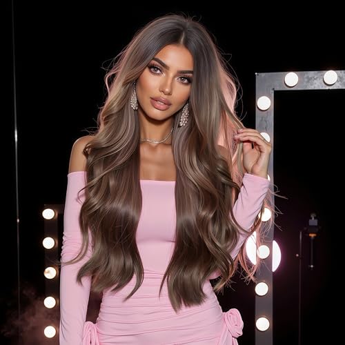 28-Inch Ombre Brown Lace Front Wig with Natural Hairline and 150% Density