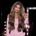 28-Inch Ombre Brown Lace Front Wig with Natural Hairline and 150% Density
