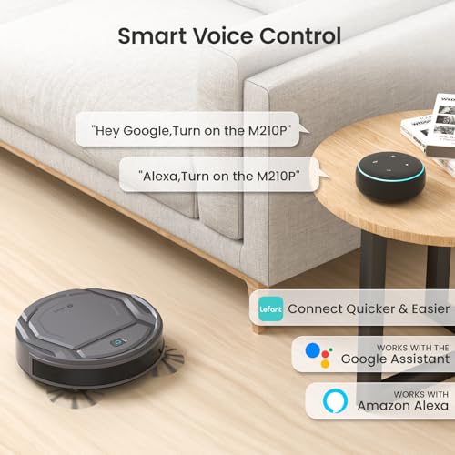 Lefant M210P Robot Vacuum Cleaner Gray - 4000Pa Suction, App & Voice Control, Pet-Friendly, Ultra-Slim & Quiet