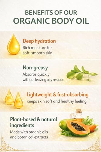 Organic Carrot & Papaya Body Oil – Hydrating Natural Moisturizer for Dry Skin