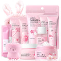 Evolvique Sakura Teen Skincare Set - Hydrating 11-Piece Gift Kit with Bunny Headband - Travel Size