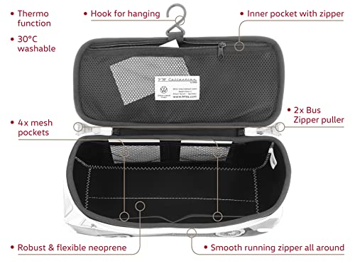 Large Green VW T2 Bus Camper Toiletry Bag - Waterproof Neoprene Cosmetic Case