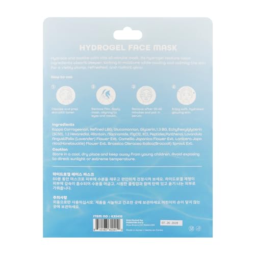 PB & JAY Hydrogel Face Mask ? Korean Overnight Face Mask for Deep Hydration, Natural Collagen Production, & Glass-Skin Glow (5 Pack)