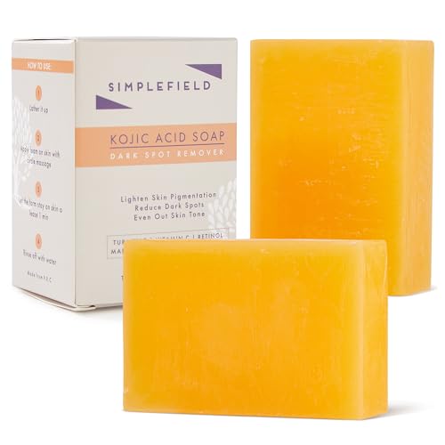 Turmeric and Kojic Acid Soap Bar for Reduce Dark Spots & Even Skin Tone ? With Vitamin C, Glycerin & Tea Tree Oil ? Gentle Cleanse & Hydration for Face & Body (2 Pack)