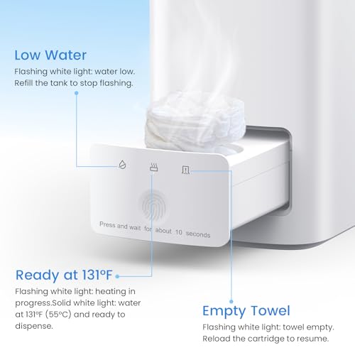 Hot Towel Dispenser Machine for Face with Fast Heating & Voice Reminder - Includes 20 Towels