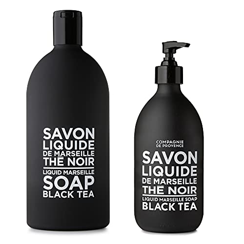 La Compagnie de Provence Marseille Black Tea Liquid Soap & Refill Gift Set