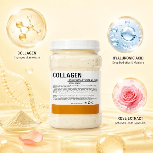 Collagen Jelly Face Mask Powder for Hydrating & Firming - 23 Fl Oz - Home Spa DIY Skincare - Variation: Collagen 1 Pack