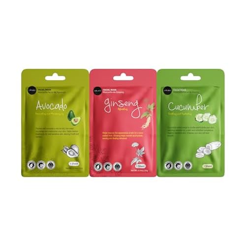 Celavi Essence Facial Sheet Face Mask Variety Set Classic Authentic Korean Moisturizing Skincare (Variation 1, 12 Count (Pack of 2))