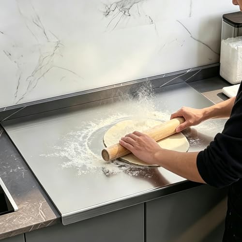 Extra Large Stainless Steel Cutting Board 35.4x19.7 inches with Lip - Heavy Duty, Non-Slip, Dishwasher Safe