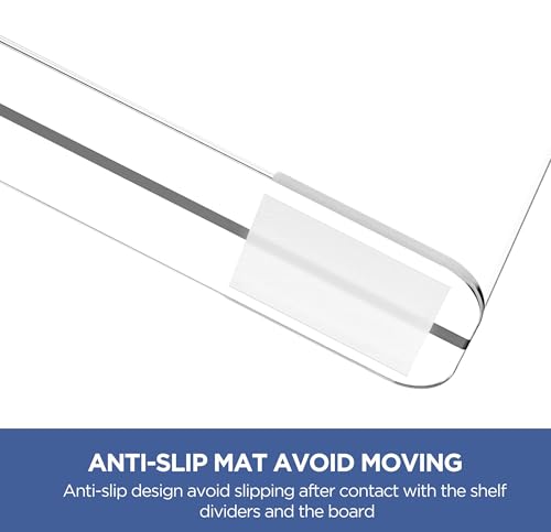 24 Pack Clear Shelf Dividers for Closet & Shelf Organization - Adjustable Acrylic