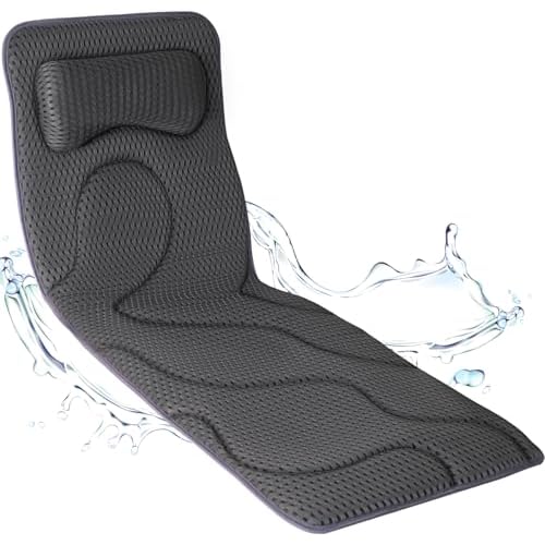 Full Body Bath Pillow for Tub -Soft Bathtub Pillow for Full Back, Head and Neck Support, Quick Dry Bath Cushion, Tub Pillow with 168 Suction Cups, Bathtub Accessories for Gift