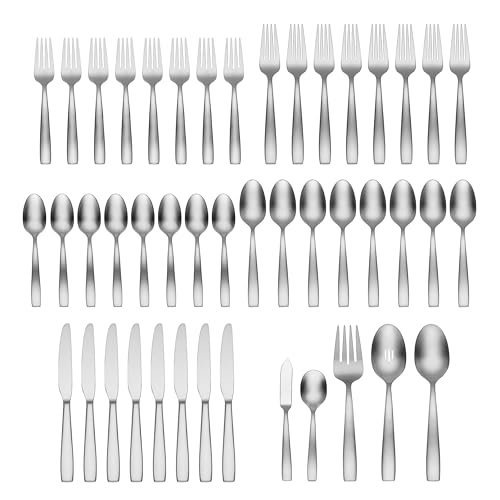 Oneida Everdine 45-Piece Flatware Set Service for 8 - Stainless Steel Dishwasher Safe