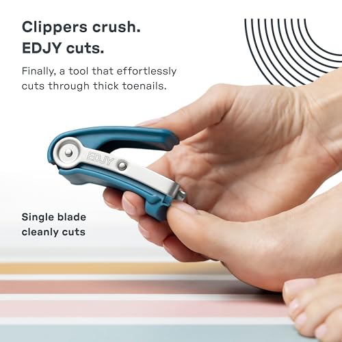 EDJY Toenail Clippers - Sharp Single Blade Nail Trimmers with Safety Stop