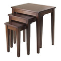 Winsome 3-Piece Walnut Nesting Accent Tables - Space-Saving Set of 3