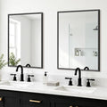 Black Bathroom Mirror Wall Set - 2 Pack 30x20 Inches - Shatterproof & Frameless