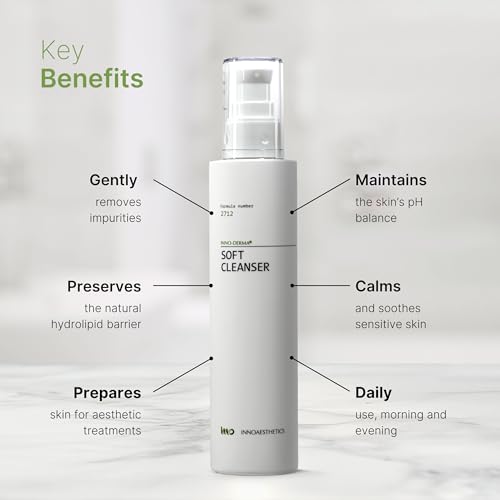 INNOAESTHETICS Soft Cleanser, Professional-Grade Purifying Gel, pH Balanced Daily Face Cleanser for Sensitive Skin, Formula 2712