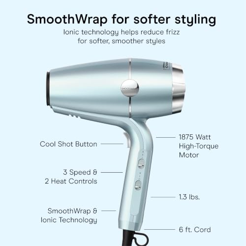 Conair SmoothWrap Ionic Hair Dryer with Diffuser & Concentrator - Mint, 1 Pack