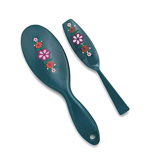 Teal Phillips Hair Brush Combo Pack - Full & Travel Size Nylon Cushioned Brushes
