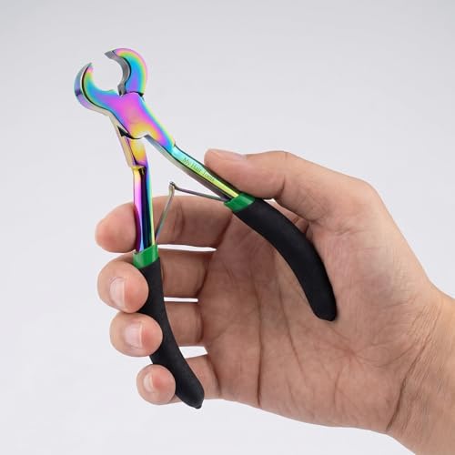 My Hair Tools Keratin Bond Cutter Rainbow Rubber Grip for Hair Extensions