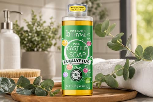 Multi-Use Liquid Castile Soap Eucalyptus 32oz 2-Pack for Body, Home & Laundry