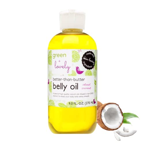Pregnancy Belly Oil with Vitamin E - Island Coconut Better Than Butter 9 Fl Oz