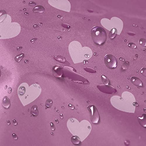 Reversible Satin Lined Shower Cap for Hair Protection - Large Pink Heart Variation