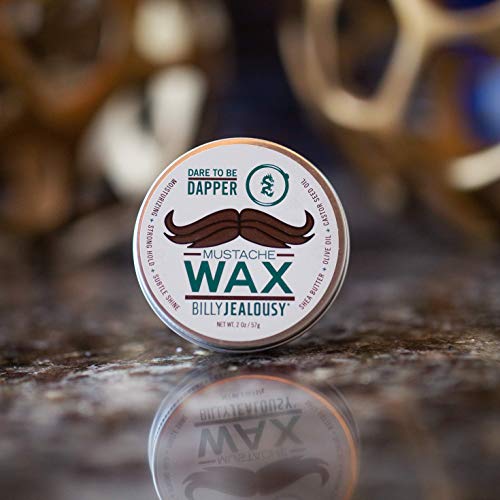 Billy Jealousy Bulletproof Strong Hold Mustache Wax, Conditioning Travel-Friendly Styling Product with Woodsy Lavender, Tropical Fruit, and Oak Moss Scent, 2 Oz