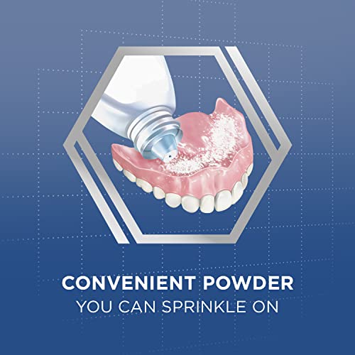 Super Poligrip Denture Adhesive Powder 1.6oz Pack of 6 - Extra Strength, Zinc-Free, Long-Lasting Hold, Original Fresh Flavor - Variation of New / 1.6 Ounce