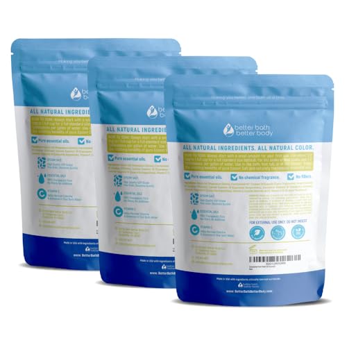 Circulation Foot Soak (3-Pack with Scoop) Foot Soaking Epsom Salts with Pure Essential Oils in BPA Free Pouch with Press-Lock Seal Made in USA, Three 2-Lbs Pouches 6-Lbs Total