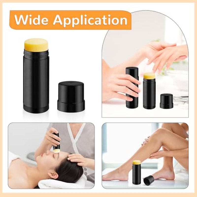 15 Pcs 60ml/2oz Plastic Deodorant Containers Empty Filling Stick Tube Deodorant Bottles for DIY Cosmetic Lotion Bar Sunscreen Lip Balm Crayon - Black