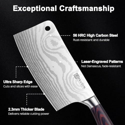 7 Inch Meat Cleaver Knife - Ultra Sharp Kitchen Chopping Tool