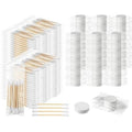 1000 Cotton Swabs Travel Size Individually Packaged Double Headed Cotton Swabs and 200 Compressed Towels Portable Disposable Towels Suitable for Travel Hotel Hiking Camping Outdoor Wedding