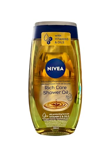 NIVEA Natural Caring Shower Oil 2-Pack - Gentle Body Cleansing with Natural Oils