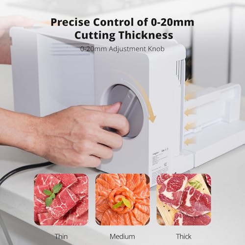 Foldable Electric Food Slicer with 6.7-Inch Stainless Steel Blade for Home Use