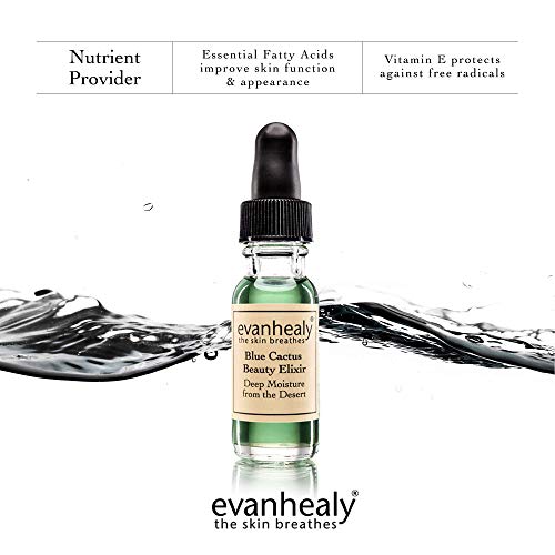 evanhealy Blue Cactus Beauty Elixir | Organic Jojoba & Prickly Pear Oils | Soothing & Illuminating Serum for All Skin Types