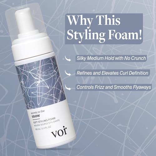 VOIR Secret in the Snow Soft Styling Foam for Curly Hair 160ML - 5.4 Fl Oz