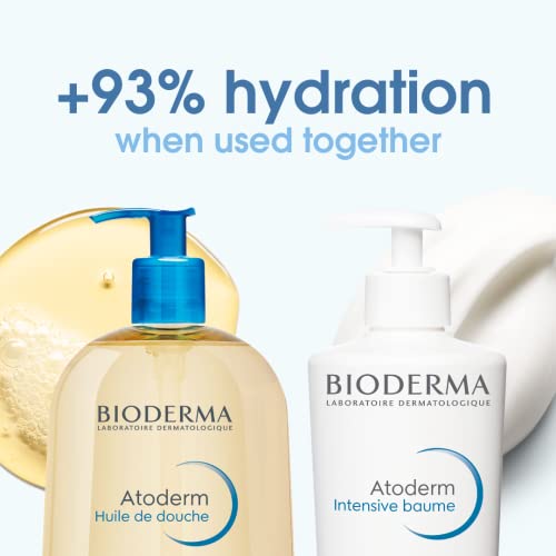 Bioderma Atoderm Shower Oil, Cleansing Oil For Face & Body, Nourishing Cleansing Oil For Dry to Atopic Sensitive Skin For Softer & Smooth Skin For Your Whole Family