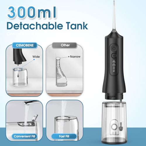 Rechargeable Water Flosser with 4 Modes & 6 Tips - Portable Oral Irrigator for Dental Care