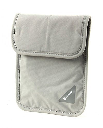 Anti-Theft RFID Neck Pouch - Travel Safe with Adjustable Strap, Neutral Grey (One Size)