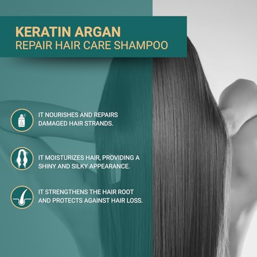 BIOXCIN Keratin & Argan Oil Shampoo Set for Damaged Hair Repair & Growth